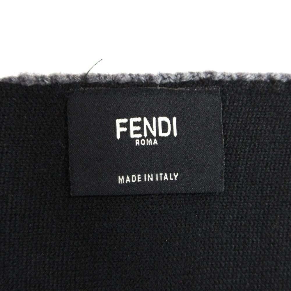 Fendi Scarf Bugsmon Star Shawl Knit Black Gray — view 4