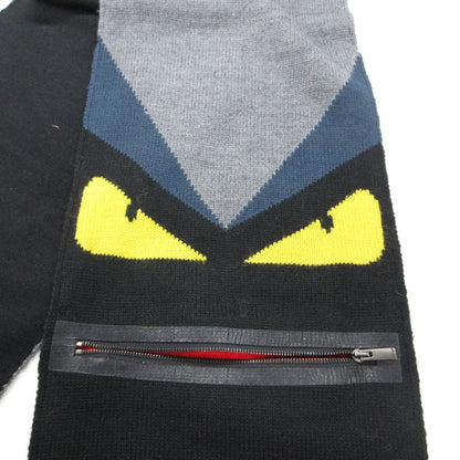 Fendi Scarf Bugsmon Star Shawl Knit Black Gray — view 6