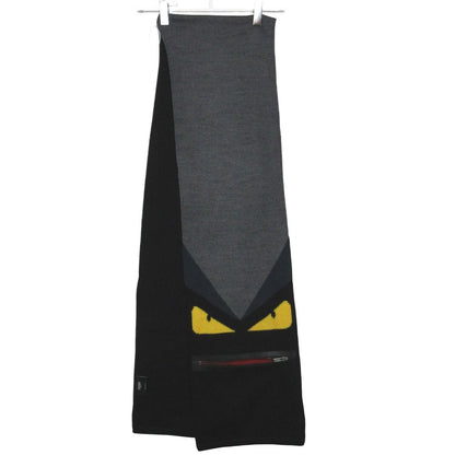 Fendi Scarf Bugsmon Star Shawl Knit Black Gray