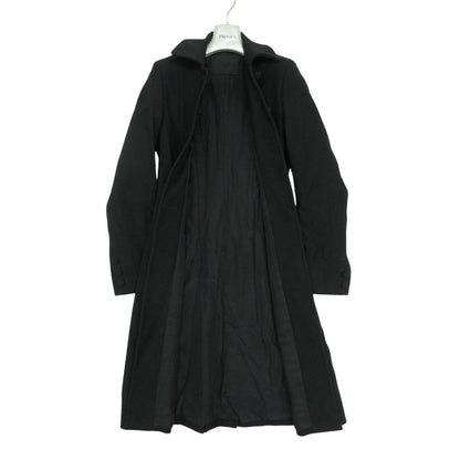 Prada Soutien Collar Coat Vintage Logo Belt Jacket Black — view 3