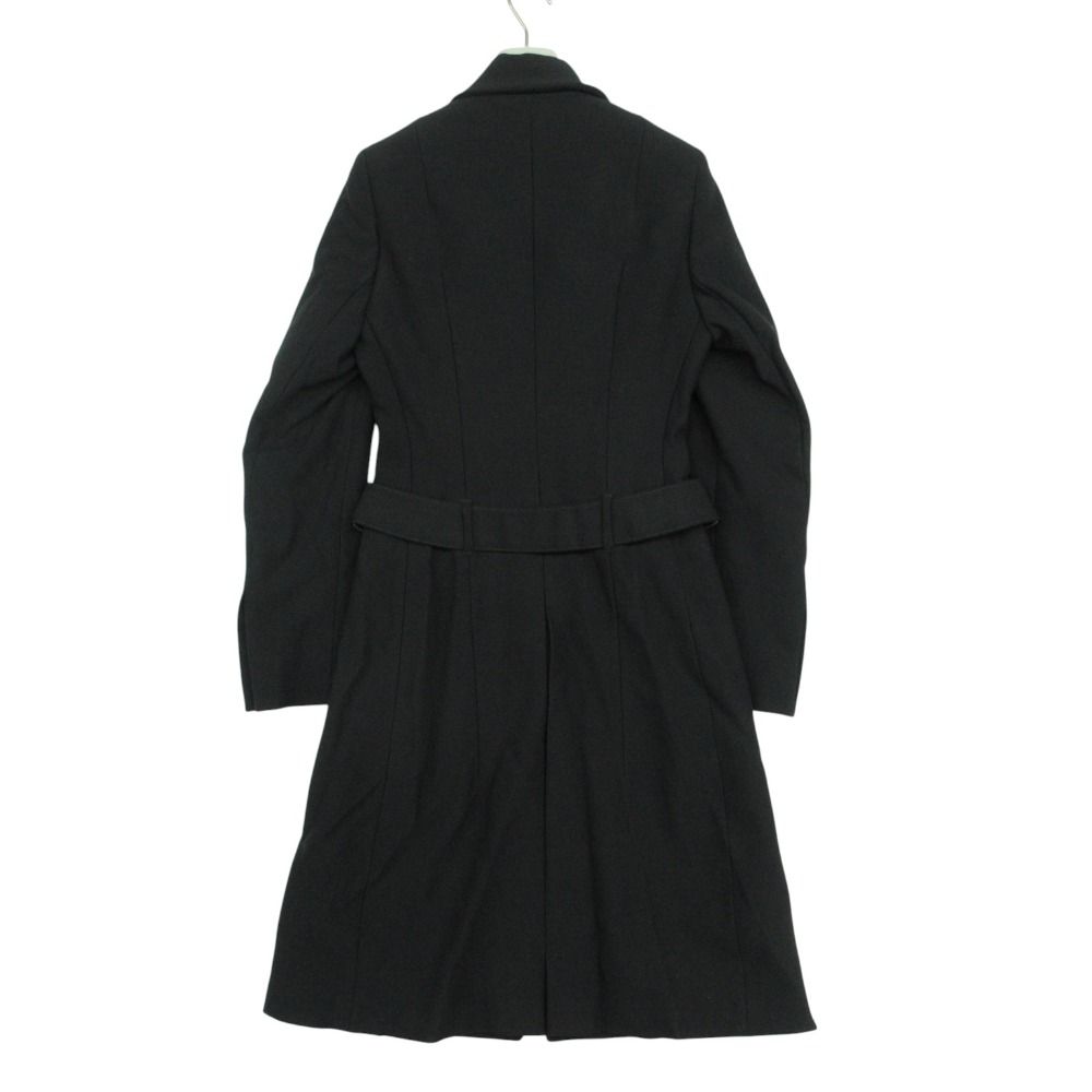 Prada Soutien Collar Coat Vintage Logo Belt Jacket Black — view 2