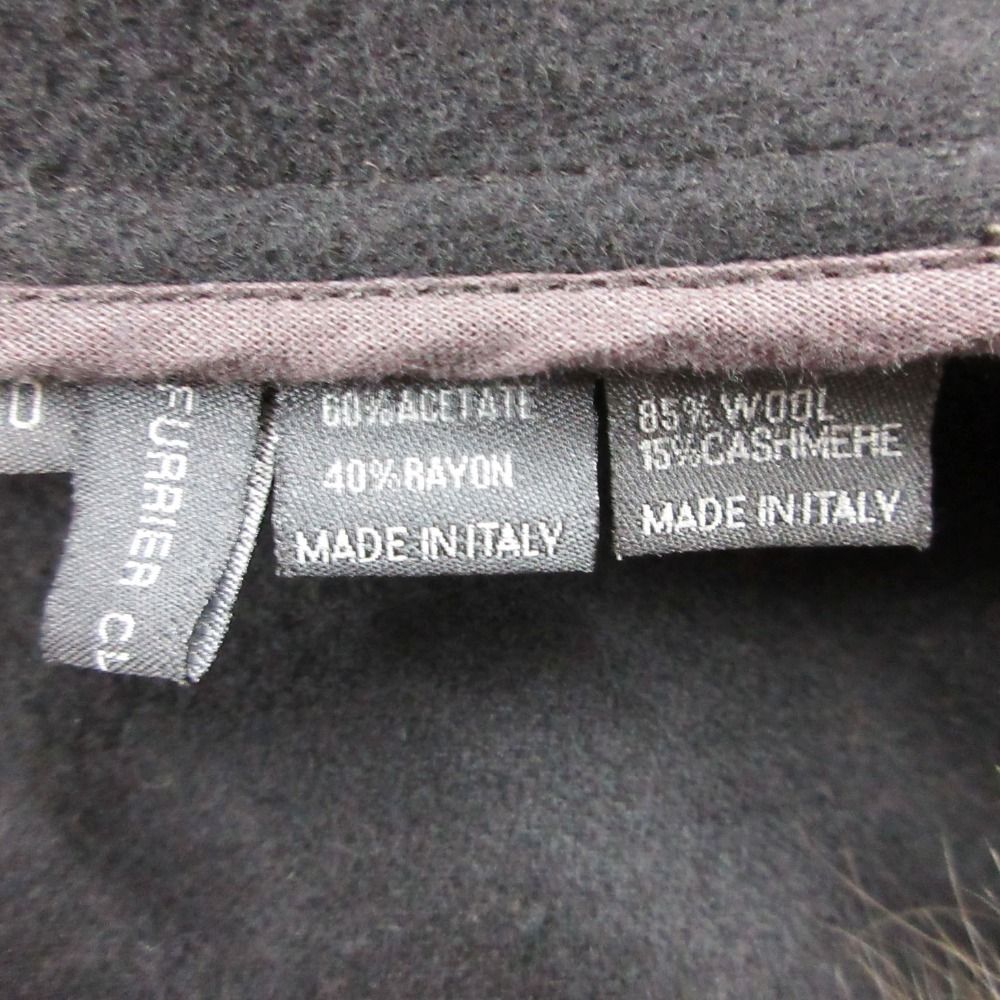 Fendi Coat Seable Fur Cashmere Blend Long Dark Gray 40 — view 6