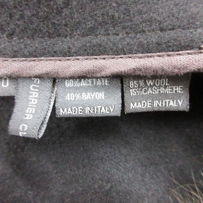 Fendi Coat Seable Fur Cashmere Blend Long Dark Gray 40 — view 6