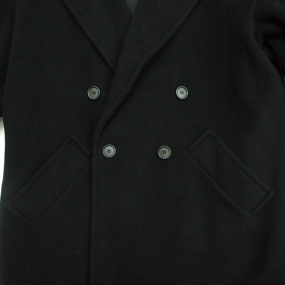 Max Mara Sports Coat Long Fully Lined Cashmere Blend Wool Notch Lapel Black — view 4