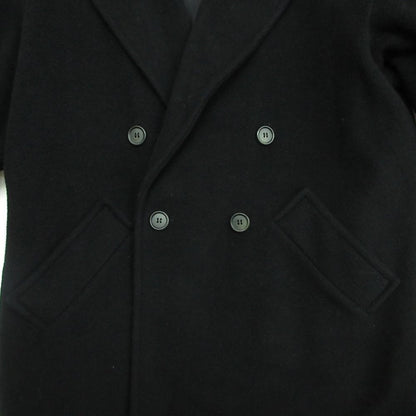 Max Mara Sports Coat Long Fully Lined Cashmere Blend Wool Notch Lapel Black — view 4
