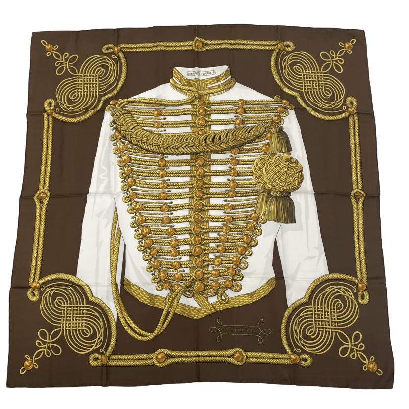 Hermes Carre 90 Brandebourgs Scarf Silk