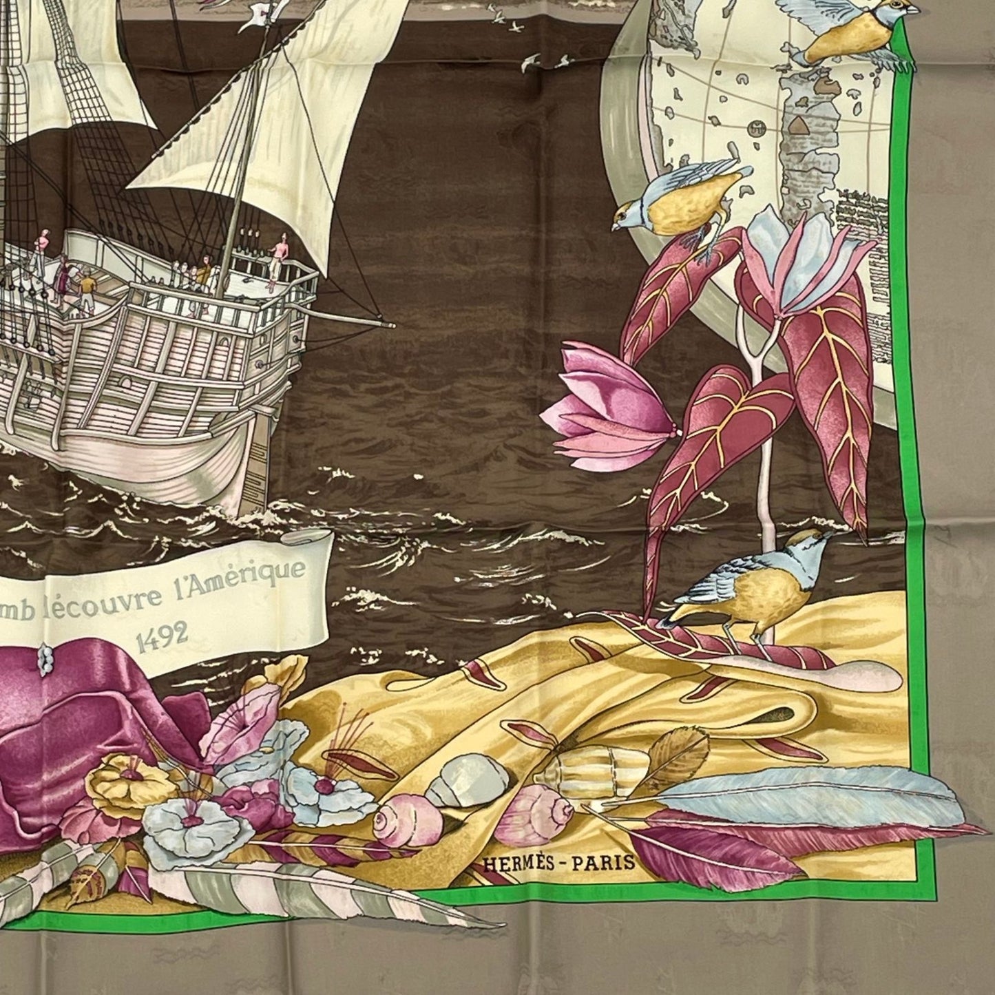 Hermes Scarf Carre 90 Silk Christophe Colomb Decouvre 1 Amerique 12 Octobre — view 5