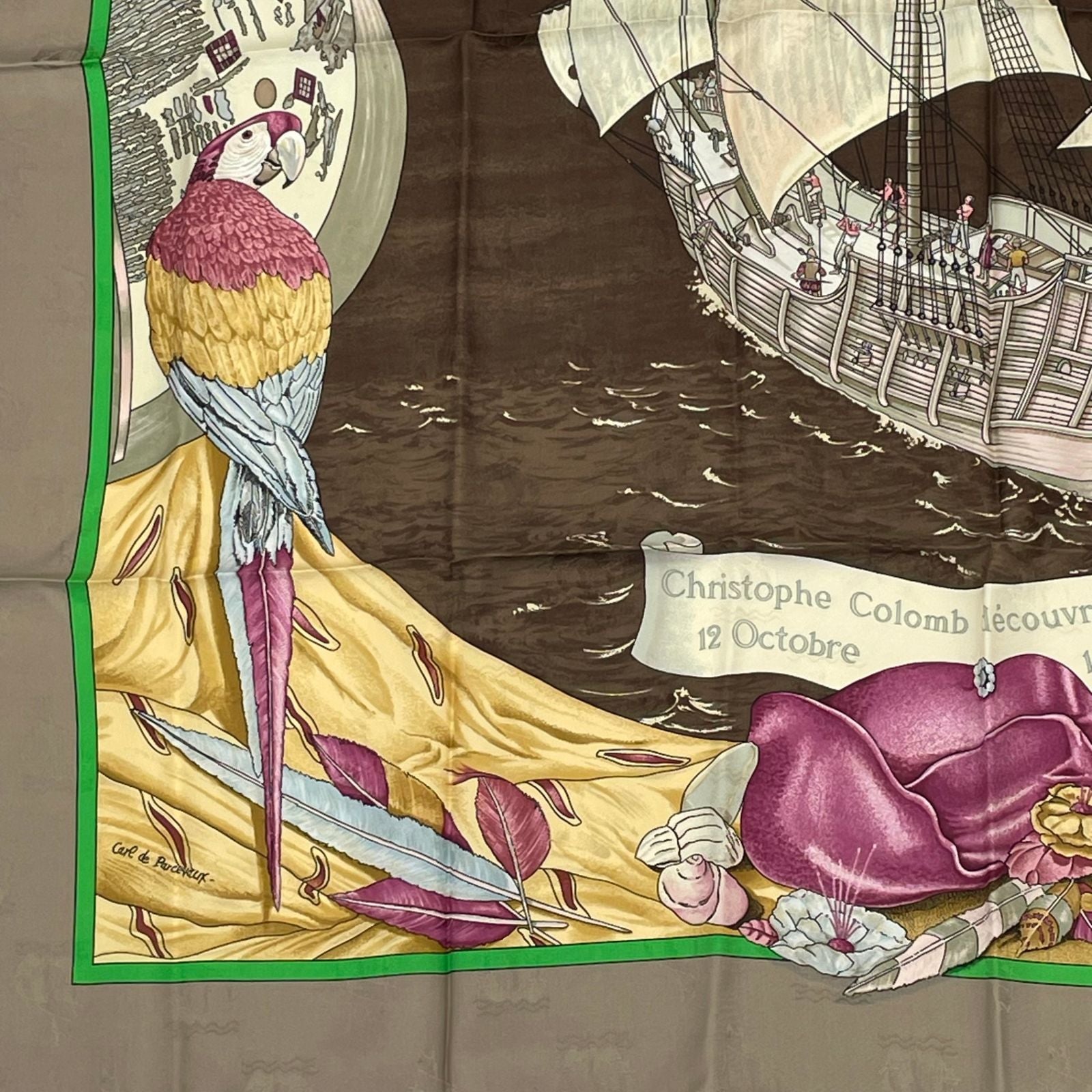 Hermes Scarf Carre 90 Silk Christophe Colomb Decouvre 1 Amerique 12 Octobre — view 4