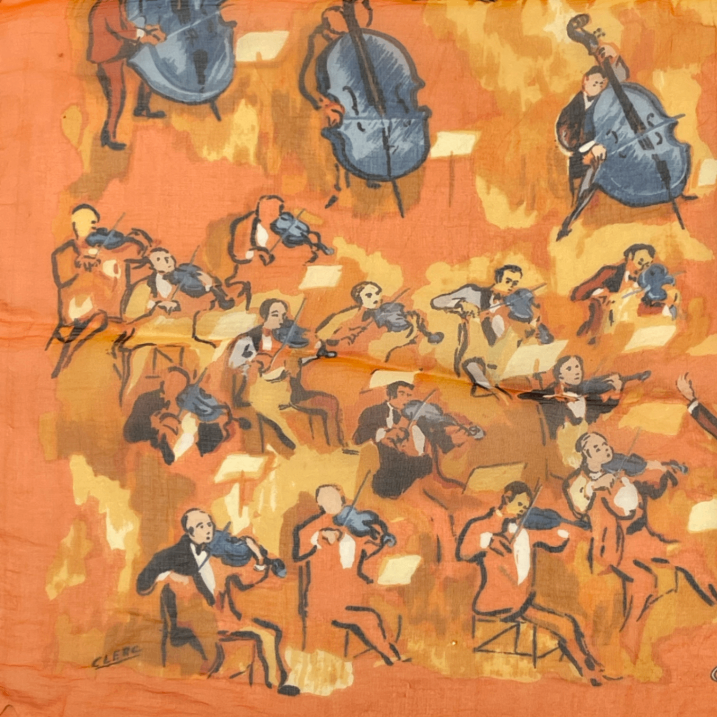 Hermes Concerto Orange 100% Silk Scarf — view 3