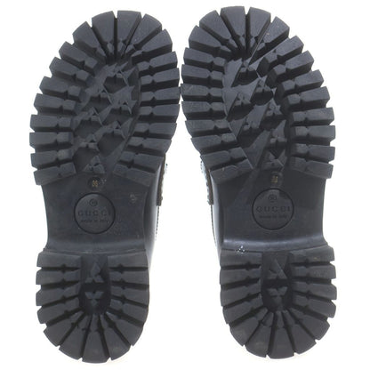 Gucci Horsebit Loafers Bee Embroidered Lug Sole Black — view 5