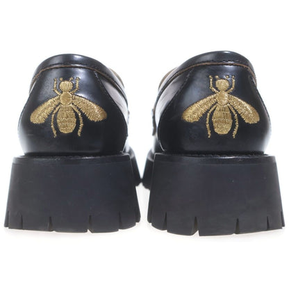 Gucci Horsebit Loafers Bee Embroidered Lug Sole Black — view 3