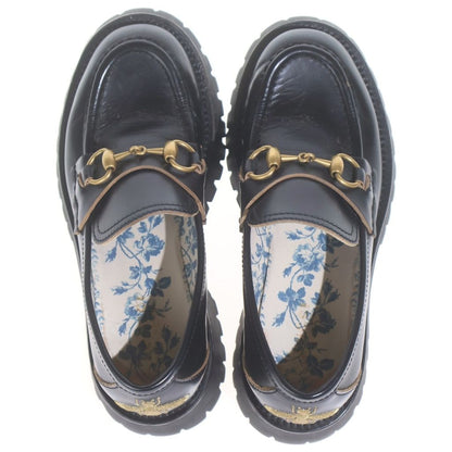 Gucci Horsebit Loafers Bee Embroidered Lug Sole Black — view 4