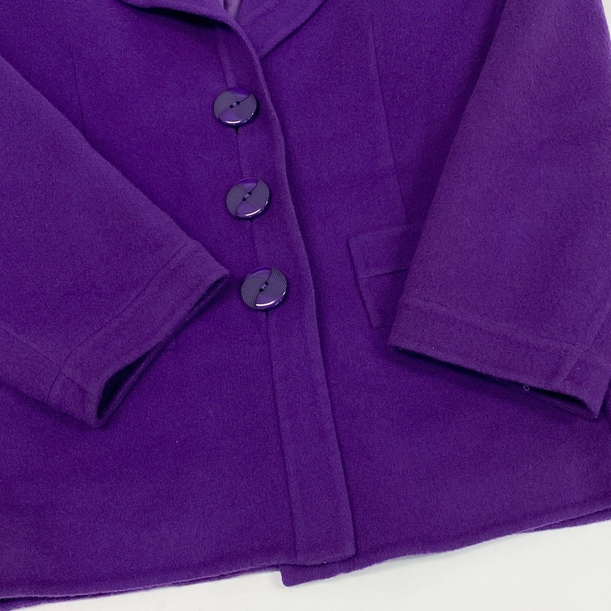 Saint Laurent Set Skirt Suit Tailored Jacket Knee Length Wool Blend M Purple — view 8