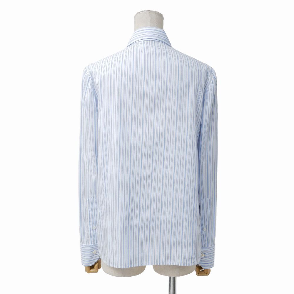 Prada Long Sleeve Shirt 38 Striped Zip Up Ruffles Rubber Logo — view 6