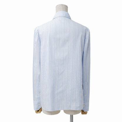 Prada Long Sleeve Shirt 38 Striped Zip Up Ruffles Rubber Logo — view 6