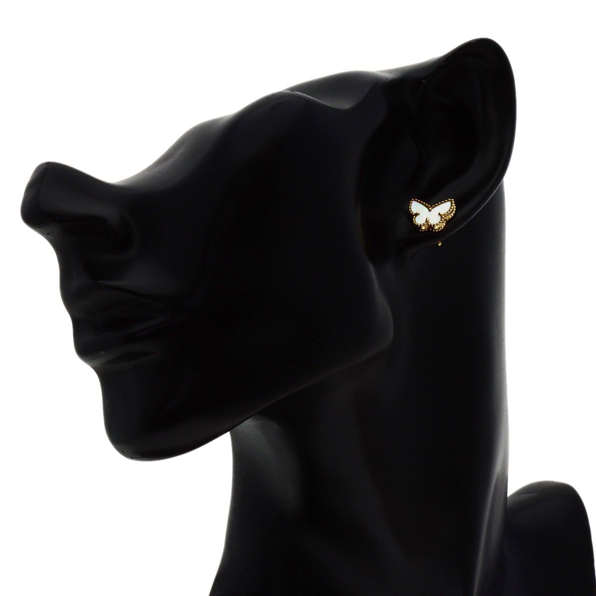 Van Cleef & Arpels Sweet Alhambra Papillon Shell Earrings 18K Yellow Gold — view 5