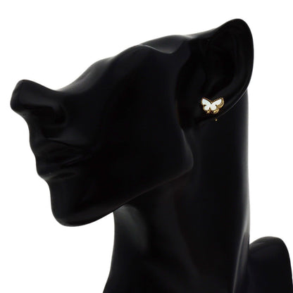 Van Cleef & Arpels Sweet Alhambra Papillon Shell Earrings 18K Yellow Gold — view 5