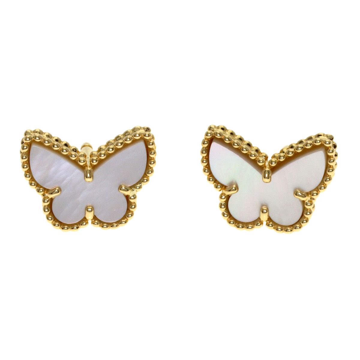 Van Cleef & Arpels Sweet Alhambra Papillon Shell Earrings 18K Yellow Gold — view 4