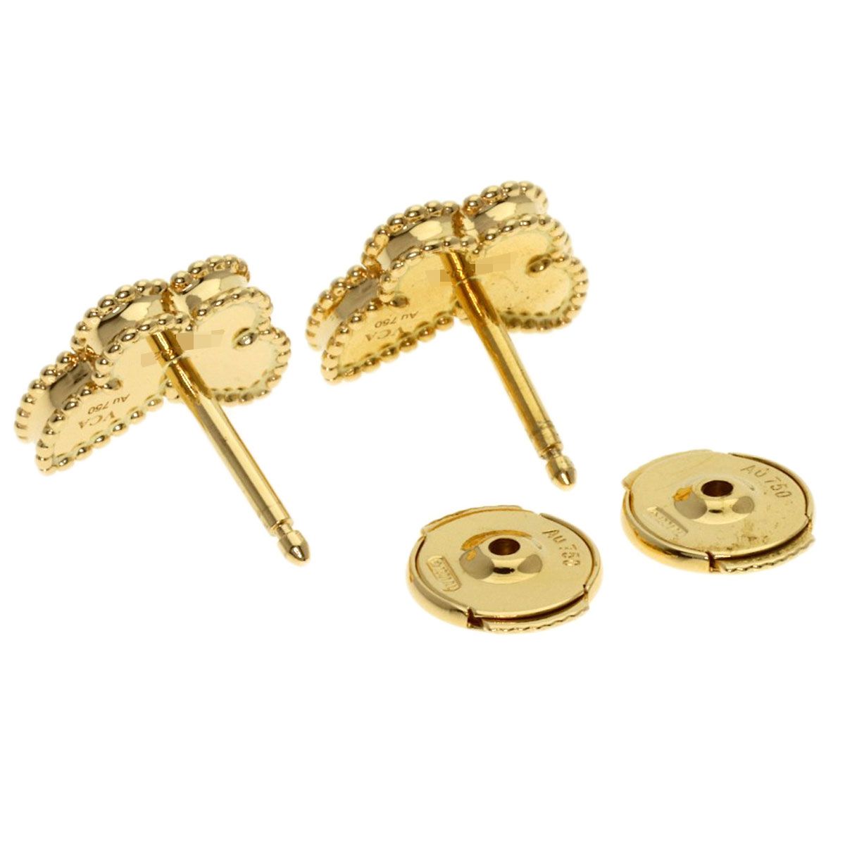Van Cleef & Arpels Sweet Alhambra Papillon Shell Earrings 18K Yellow Gold — view 2