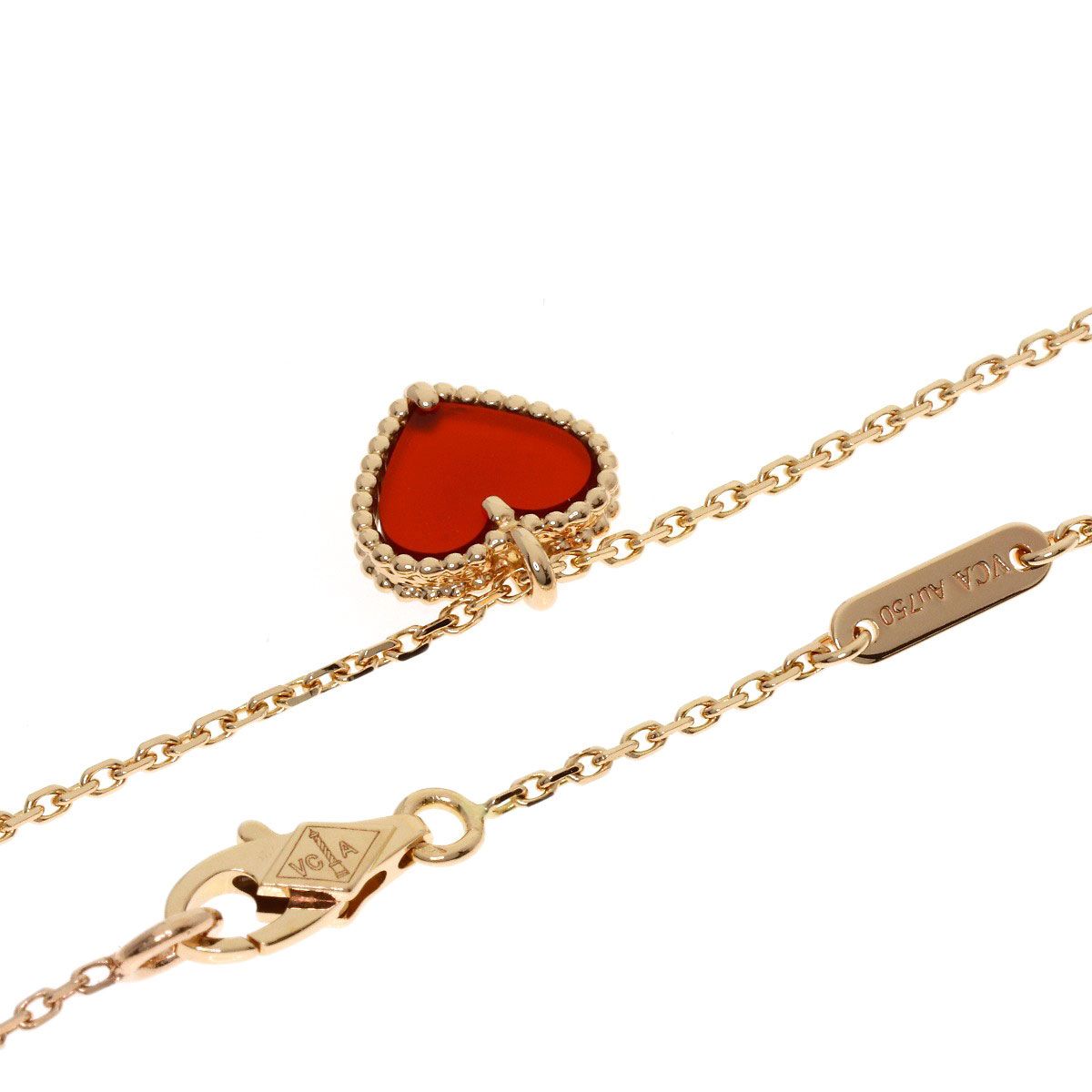 Van Cleef & Arpels Sweet Heart Carnelian Necklace 18K Pink Gold — view 2