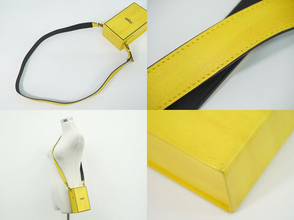 Fendi Box Vertical Shoulder Bag Pochette Leather Yellow — view 6