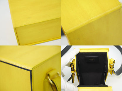 Fendi Box Vertical Shoulder Bag Pochette Leather Yellow — view 7