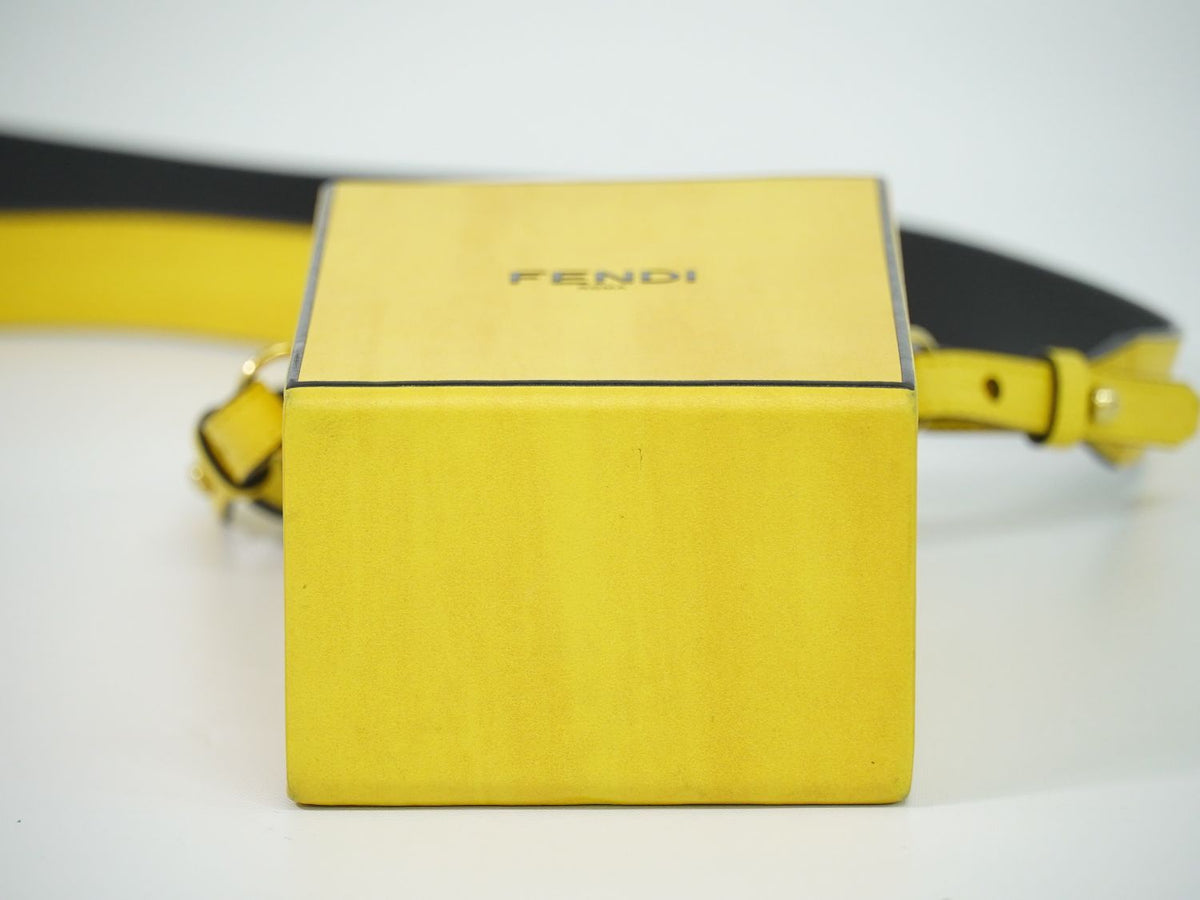 Fendi Box Vertical Shoulder Bag Pochette Leather Yellow — view 3