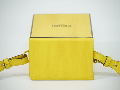 Fendi Box Vertical Shoulder Bag Pochette Leather Yellow — view 5