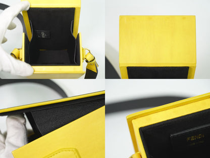 Fendi Box Vertical Shoulder Bag Pochette Leather Yellow — view 8