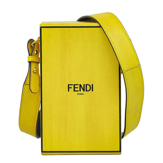 Fendi Box Vertical Shoulder Bag Pochette Leather Yellow