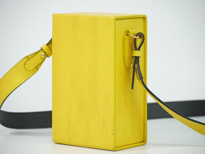 Fendi Box Vertical Shoulder Bag Pochette Leather Yellow — view 2