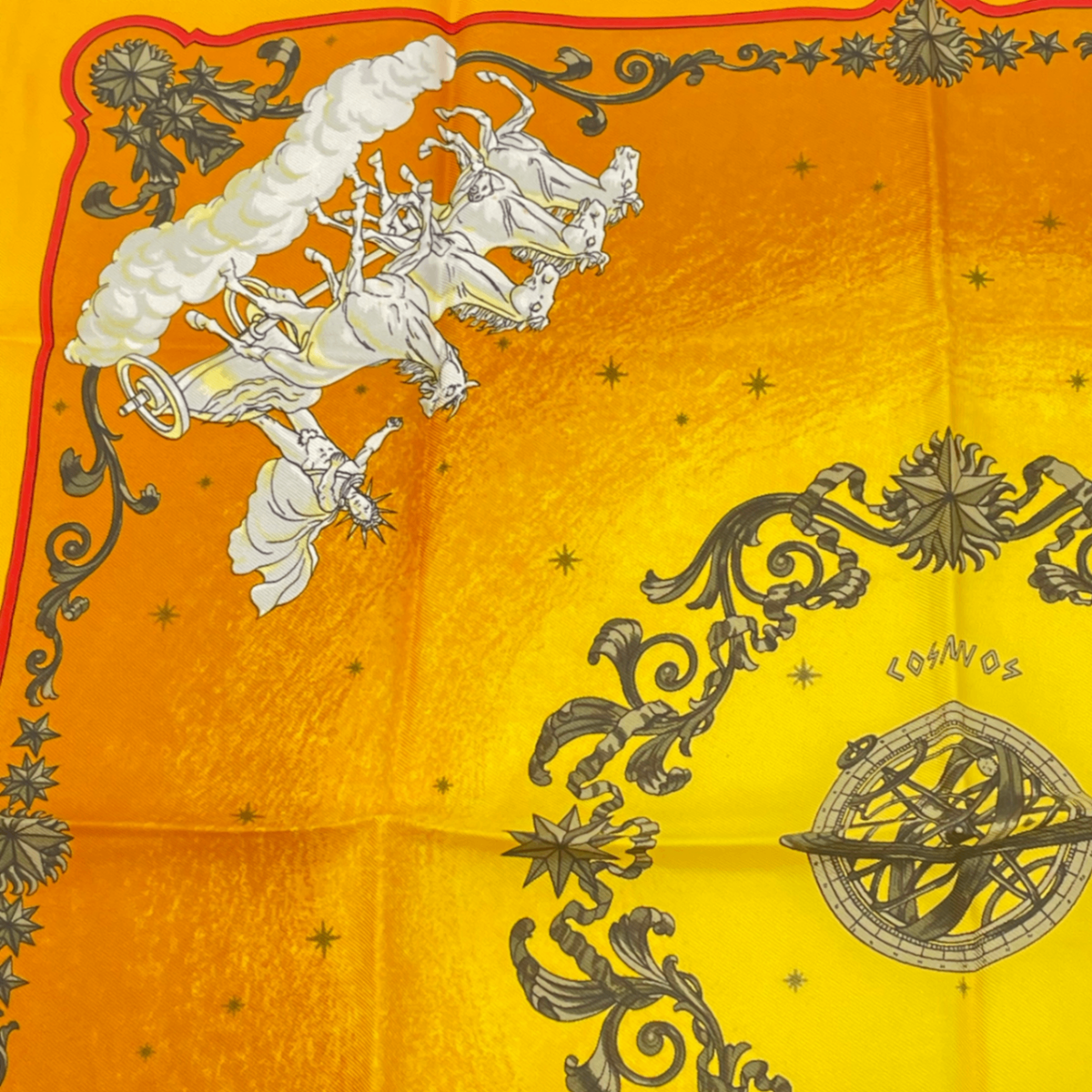 Hermes Scarf Cosmos Space Viewing Silk Orange Multicolor — view 2
