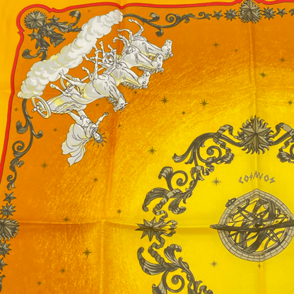 Hermes Scarf Cosmos Space Viewing Silk Orange Multicolor — view 2