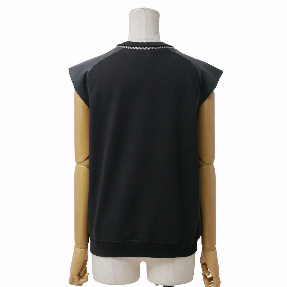 Saint Laurent Paris Top S Lambskin Contrast Sweatshirt Zipper Decoration — view 4