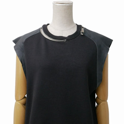 Saint Laurent Paris Top S Lambskin Contrast Sweatshirt Zipper Decoration — view 3