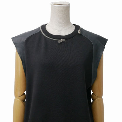 Saint Laurent Paris Top S Lambskin Contrast Sweatshirt Zipper Decoration — view 2