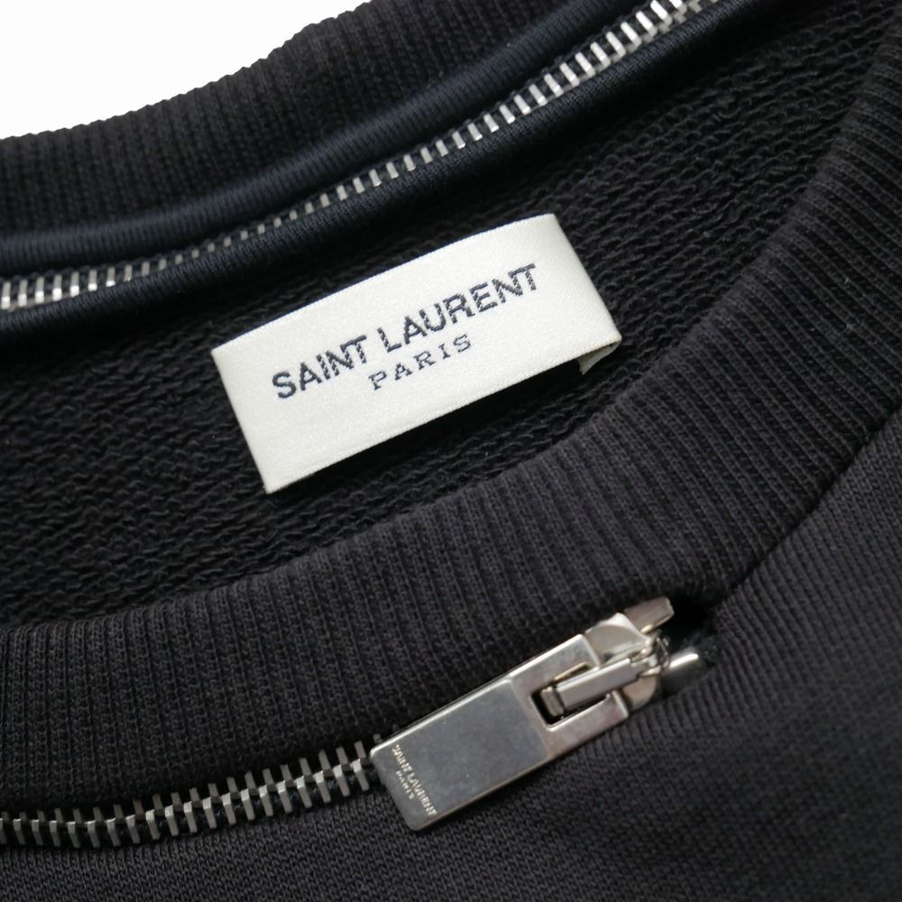 Saint Laurent Paris Top S Lambskin Contrast Sweatshirt Zipper Decoration — view 5