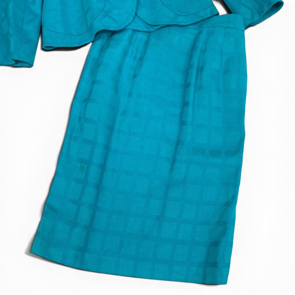 Saint Laurent Set Skirt Suit Collarless Jacket Knee Length All Over Pattern 36 — view 6
