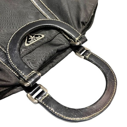 Prada Tessuto Nylon Leather Bag Handbag — view 7