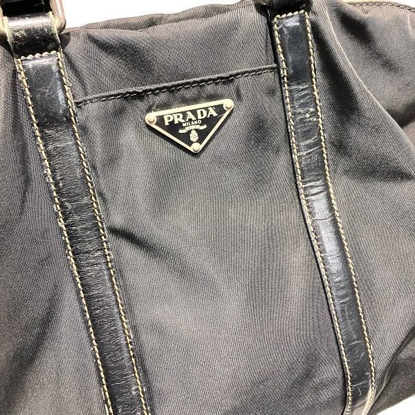 Prada Tessuto Nylon Leather Bag Handbag — view 6