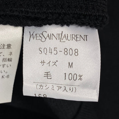 Saint Laurent Long Knit Dress Embroidery Rose Pattern Long Sleeve M Black Wool — view 8