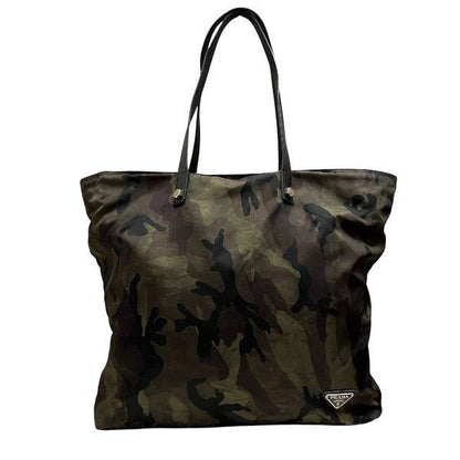 Prada Nylon Camouflage Pattern Tote Shoulder Bag