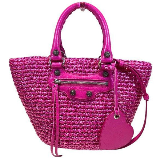 Balenciaga Le Cagole Panier Small Mirror Charm Basket Shoulder Bag