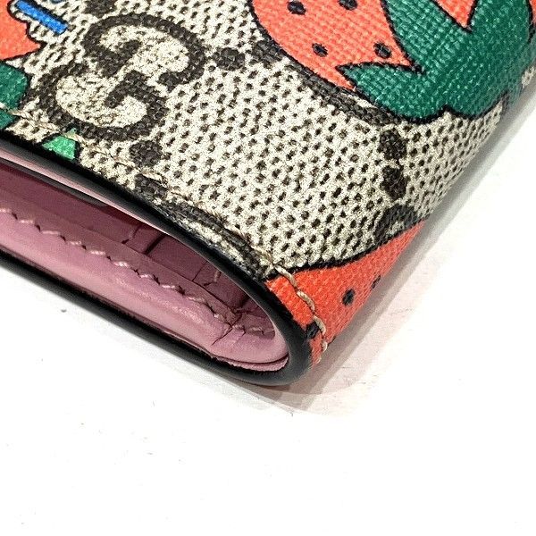 Gucci GG Supreme Strawberry Mini Wallet Bifold — view 7