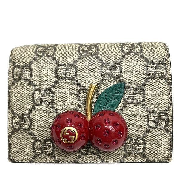 Gucci GG Supreme Cherry Mini Wallet Bifold