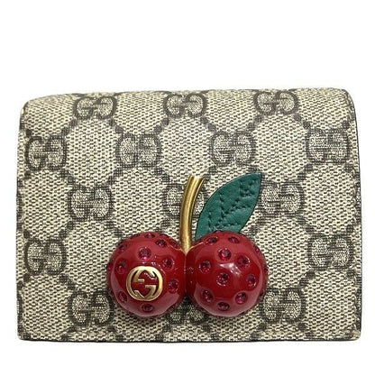 Gucci GG Supreme Cherry Mini Wallet Bifold