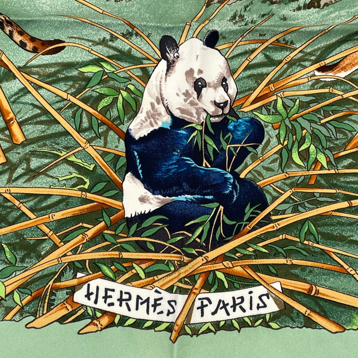 Hermes Carre 90 Sichuan Silk Scarf Green — view 7