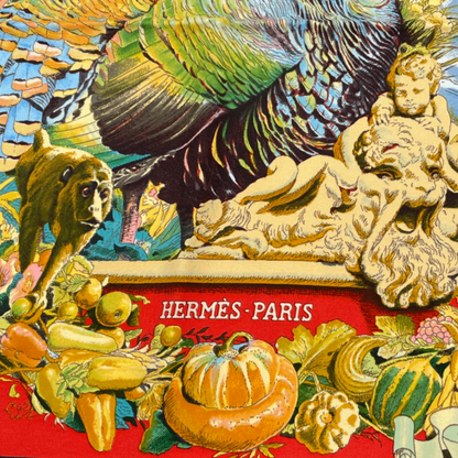 Hermes Carre 90 Scarf Les Ameriques Americas Columbus Silk Navy Multicolor — view 7