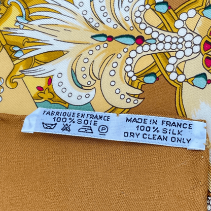 Hermes Carre 90 Silk Scarf Splendeur Des Maharajas Yellow Multicolor — view 7