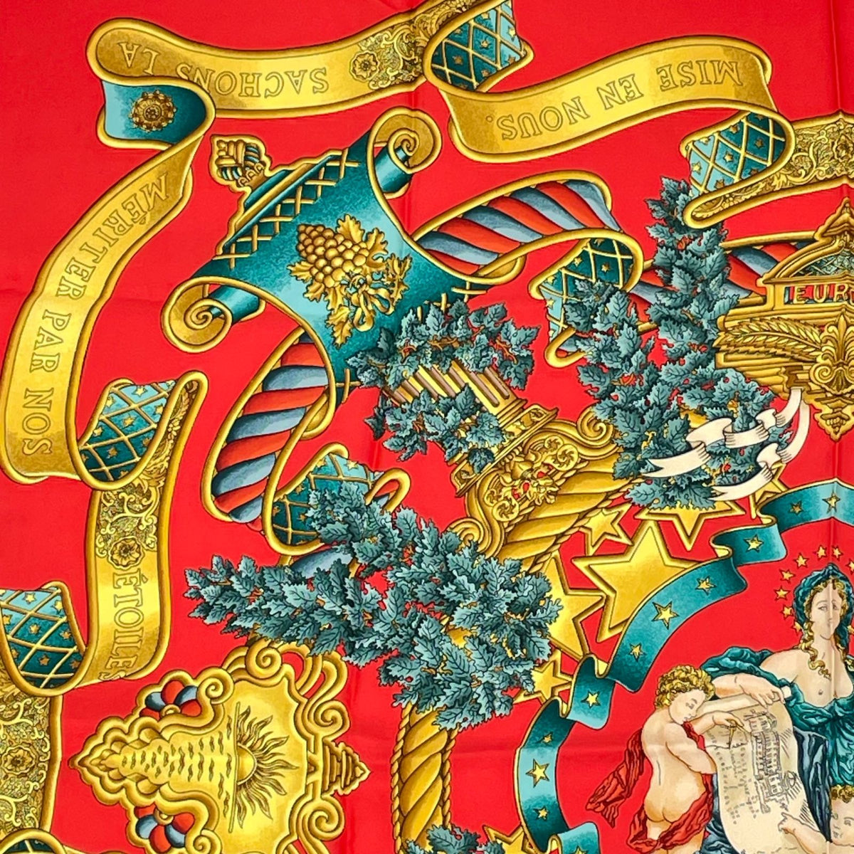 Hermes Scarf Carre 90 Silk Europe Goddess Children — view 2